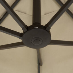 Wyld And Coco 247Cm Oval Garden Parasol Beige - Powder-Coated Aluminium, Uv-Resistant Fabric - thumbnail 5