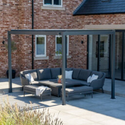 Pergostet 3M X 4M Metal Square Pergola In Grey