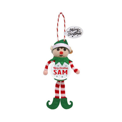 History & Heraldry Pre-Personalised Snowglobe Santa Elf Christmas Tree Decoration - Over 100 Different Names And Themes - Sam - image 1