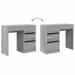 Berkfield Grey Writing Desk Grey Sonoma Engineered Wood Medium Storage - thumbnail 9