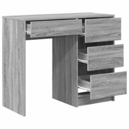 Berkfield Grey Writing Desk Grey Sonoma Engineered Wood Medium Storage - thumbnail 4