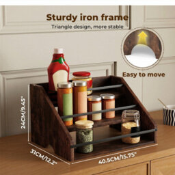 Toque Counter Top Wine Rack Storage Liquor Bottle Shelf Wooden Holders - thumbnail 6