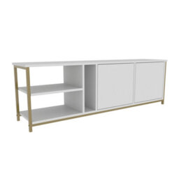 Decorotika Primrose Tv Stand Tv Unit For Tv's Up To 72 Inch Gold And White - thumbnail 5