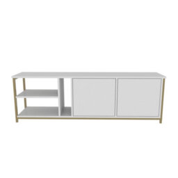Decorotika Primrose Tv Stand Tv Unit For Tv's Up To 72 Inch Gold And White - thumbnail 4