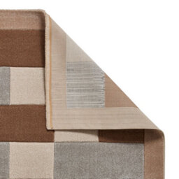 Beige Grey Modern Bordered Chequered Geometric Rug For Dining Room-60Cm X 120Cm - thumbnail 8
