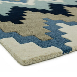 Blue Wool Abstract Handmade Luxurious Modern Rug For Bedroom & Living Room-200Cm X 300Cm - thumbnail 5