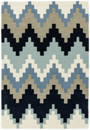 Blue Wool Abstract Handmade Luxurious Modern Rug For Bedroom & Living Room-200Cm X 300Cm - thumbnail 1