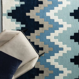 Blue Wool Abstract Handmade Luxurious Modern Rug For Bedroom & Living Room-200Cm X 300Cm - thumbnail 2