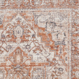 Terracotta Traditional Abstract Bordered 10mm Pile Stain-Resistant Rug For Bedroom, Living, & Dining Room-160Cm X 230Cm - thumbnail 3