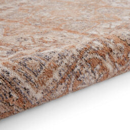 Terracotta Traditional Abstract Bordered 10mm Pile Stain-Resistant Rug For Bedroom, Living, & Dining Room-160Cm X 230Cm - thumbnail 5