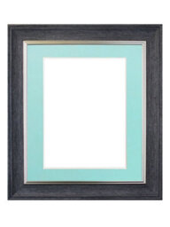 Frames By Post Scandi Charcoal Grey Frame With Blue Mount For Image Size 12 X 8 Inch - thumbnail 1