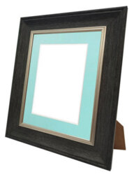 Frames By Post Scandi Charcoal Grey Frame With Blue Mount For Image Size 12 X 8 Inch - thumbnail 4