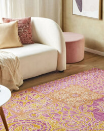Beliani Rug Avanos Pink 140 X 200 Cm Wool - thumbnail 2