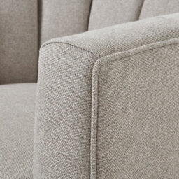 Wyld Haus Sandstone Swivel Armchair - Taupe Twill Upholstery, Wood Frame - thumbnail 3