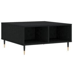Berkfield Coffee Table Black 60X60X30 Cm Engineered Wood - thumbnail 2