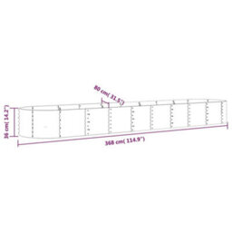 Berkfield Durable Garden Planter Powder-Coated Steel 368X80X36 Cm Silver - thumbnail 6