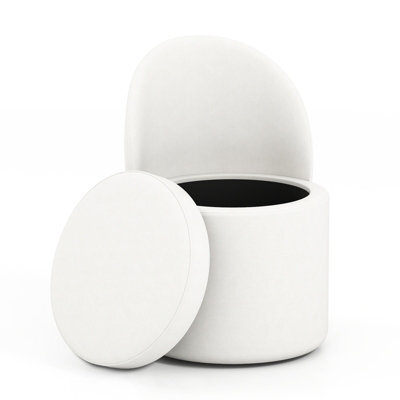 Costway 38 L Storage Ottoman With Backrest Faux Velvet Vanity Stool With Sponge Padded Seat - image 1