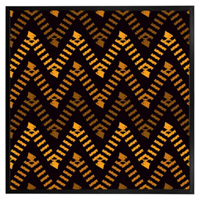 "Andrew Lee Freehand Horizontal Zigzag Chevron Stripes Boho Chic (Picutre Frame) / 16X16"" / Oak" - image 1