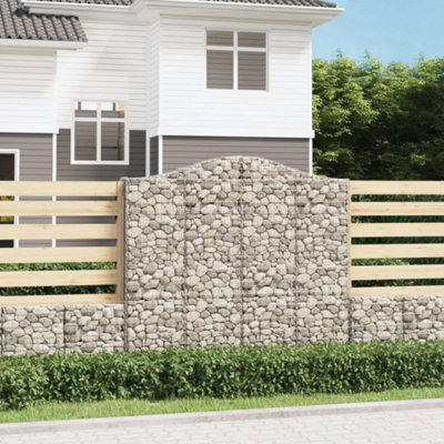Berkfield Arched Gabion Baskets 10 Pcs 200X30X180/200 Cm Galvanised Iron