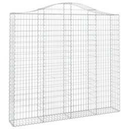 Berkfield Arched Gabion Baskets 10 Pcs 200X30X180/200 Cm Galvanised Iron - thumbnail 3