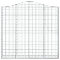 Berkfield Arched Gabion Baskets 10 Pcs 200X30X180/200 Cm Galvanised Iron - thumbnail 4
