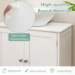 Gainoom Under Sink White Cabinet Freestanding Bathroom Vanity Cabinet W/ 2 Doors - thumbnail 6