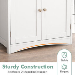 Gainoom Under Sink White Cabinet Freestanding Bathroom Vanity Cabinet W/ 2 Doors - thumbnail 7