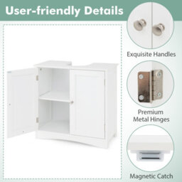 Gainoom Under Sink White Cabinet Freestanding Bathroom Vanity Cabinet W/ 2 Doors - thumbnail 8