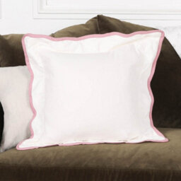 Corliss Pink Edge Natural Cotton 45Cm Cushion Cover