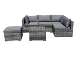 Furniture One Rattan Effect Grey Rattan 5 Seat Corner Sofa Set No Assembly & Aluminium Frame - thumbnail 5