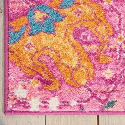 Fuchsia Floral Luxurious Traditional Abstract Rug For Dining Room-160Cm X 221Cm - thumbnail 5