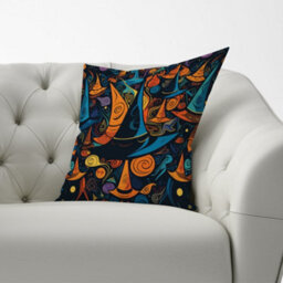 Warren Reed Designer Imaginative Abstract Witches Hats Cushions 33Cm X 48Cm - thumbnail 2