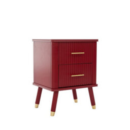 Cabinet Bits Cozzano 2 Drawer Red Bedside Table - thumbnail 4