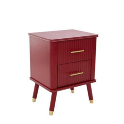 Cabinet Bits Cozzano 2 Drawer Red Bedside Table - thumbnail 2