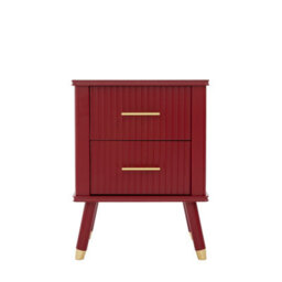 Cabinet Bits Cozzano 2 Drawer Red Bedside Table - thumbnail 3