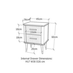 Cabinet Bits Cozzano 2 Drawer Red Bedside Table - thumbnail 9