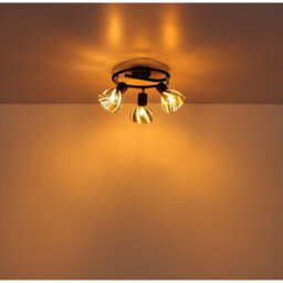 Luminosa Lighting Luminosa Zachery Ceiling Spotlight Clusters Matt Black Smoke Glass Shade 3X E14 - thumbnail 5