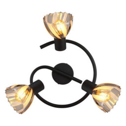 Luminosa Lighting Luminosa Zachery Ceiling Spotlight Clusters Matt Black Smoke Glass Shade 3X E14 - thumbnail 3