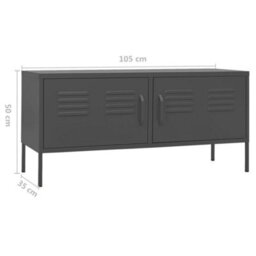 Vidaxl Tv Cabinet Anthracite 105X35X50 Cm Steel - thumbnail 9