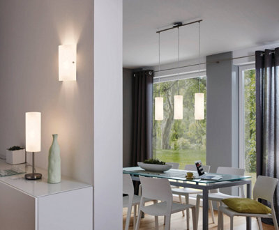 Eglo Troy 3 Satin Glass & Steel Wall Light - image 1