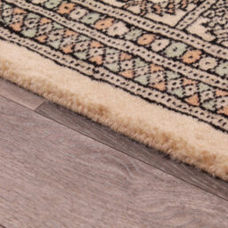 Beige Luxurious Traditional Bordered Floral Geometric Wool Handmade Rug For Living Room Bedroom & Dining Room-150Cm X 240Cm - thumbnail 4