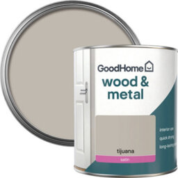 GoodHome Tijuana Satin Interior Metal & Wood Paint, 750Ml