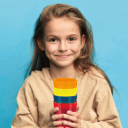 Drinkwize Kids Tumblers Multi-Coloured Pack Of 6. Unbreakable Flexi Plastic Holds 275Ml. - thumbnail 2