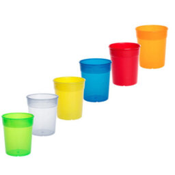 Drinkwize Kids Tumblers Multi-Coloured Pack Of 6. Unbreakable Flexi Plastic Holds 275Ml. - thumbnail 1