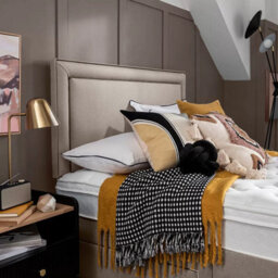 Silentnight Malvern Sandstone Fabric Headboard Inset Panel Design Single, Double, King & Super King Sizes Elegant Bedroom Style - thumbnail 2