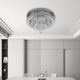 Darphe 40Cm Crystal Round Led Ceiling Light, 36W Cool White Dazzling Fixture - thumbnail 8