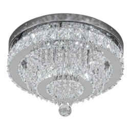 Darphe 40Cm Crystal Round Led Ceiling Light, 36W Cool White Dazzling Fixture - thumbnail 3