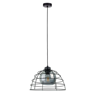 Luminosa Lighting Luminosa Idago Wire Frame Pendant Ceiling Light Black 1X E27 - image 1