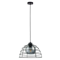 Luminosa Lighting Luminosa Idago Wire Frame Pendant Ceiling Light Black 1X E27 - thumbnail 1