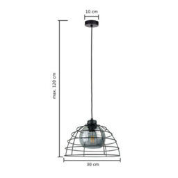 Luminosa Lighting Luminosa Idago Wire Frame Pendant Ceiling Light Black 1X E27 - thumbnail 2